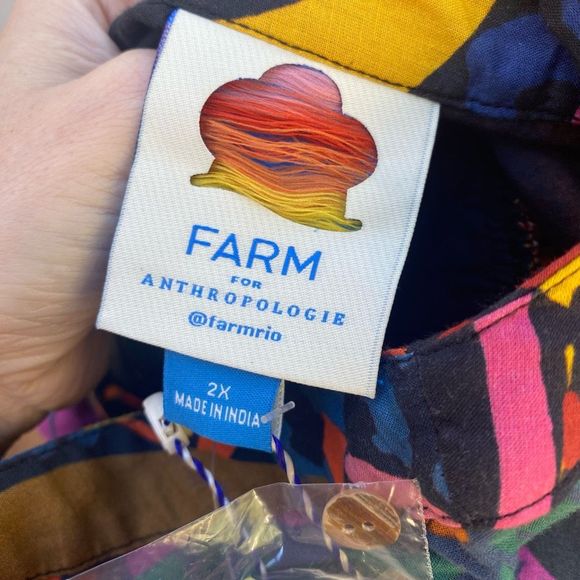 Anthropologie X Farm Rio Button-Front Maxi Dress size 2X - Picture 8 of 16